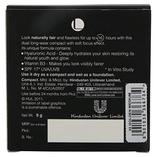 Lakme Absolute White Intense SPF 25 Skin Cover Foundation, Golden Medium 03, 15ml