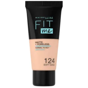MAYBELLINE FIT ME MATTE   PORELESS FOUNDATION 124 SOFT SAND 30ml