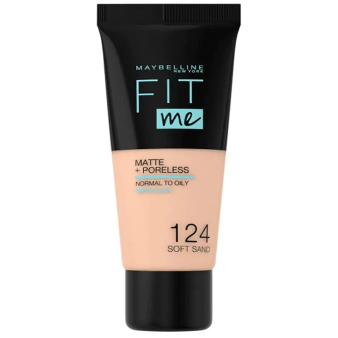 MAYBELLINE FIT ME MATTE   PORELESS FOUNDATION 124 SOFT SAND 30ml