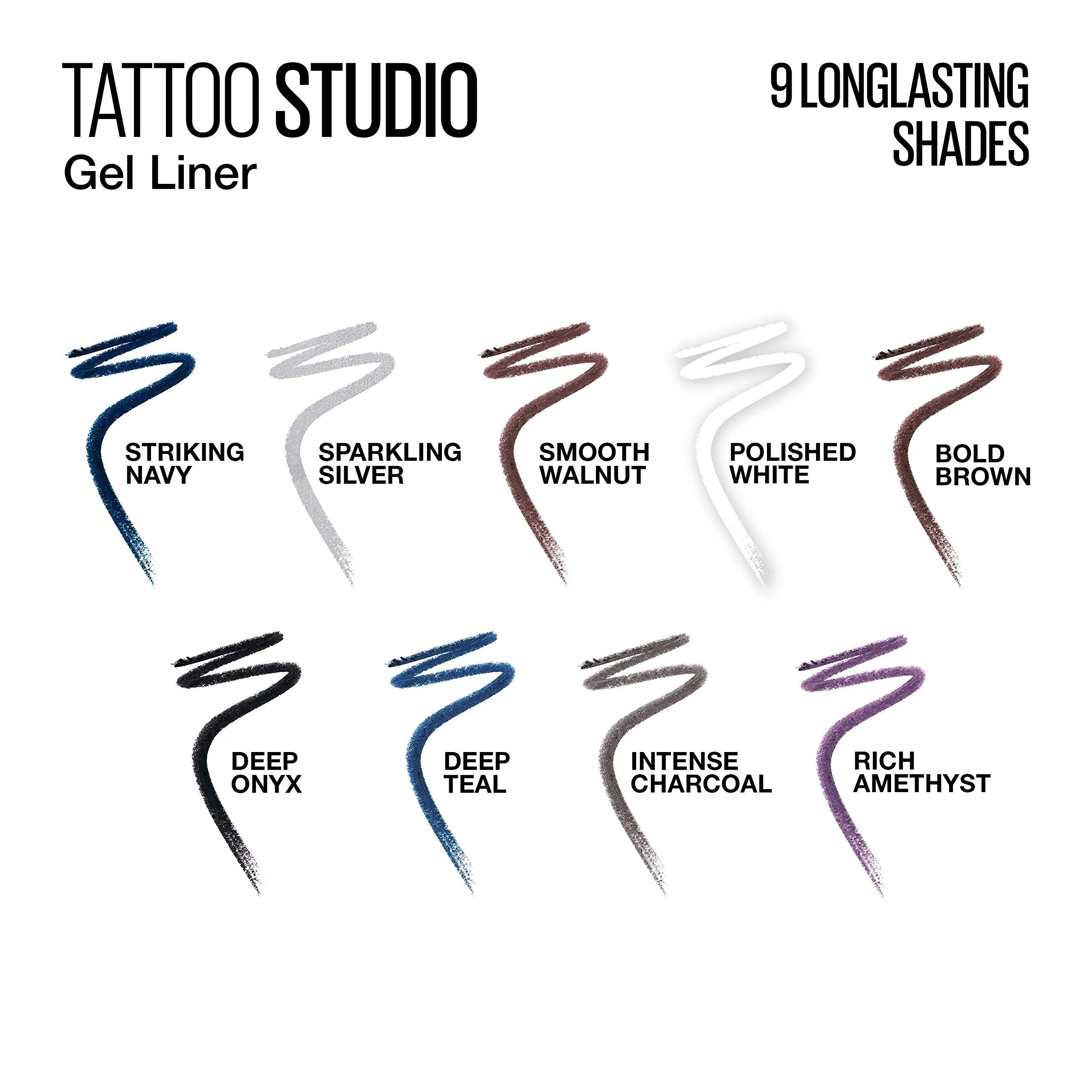 Maybelline TattooStudio Sharpenable Gel Pencil Longwear Eyeliner Makeup, Striking Navy, 0.04 oz.